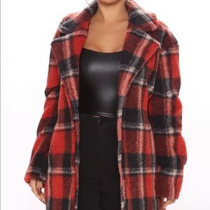 Winter in New York plaid coat Fashion Nova